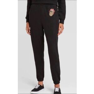 The Rolling Stones Logo Sweatpants Joggers Black